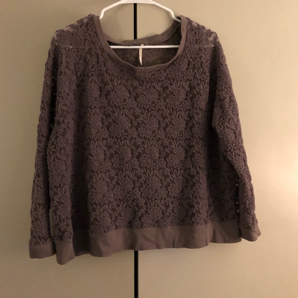 Free People All Over Lace Pullover Violet Harmon